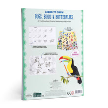 Load image into Gallery viewer, EEBOO Learn To Draw Bugs, Birds & Butterflies with Stickers