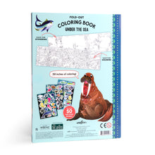 Load image into Gallery viewer, Eeboo Under the Sea Fold-Out Coloring Book with Stickers
