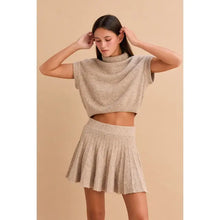 Load image into Gallery viewer, HYFVE TURTLENECK TOP AND PLEATED SKIRT SET DARK TAUPE