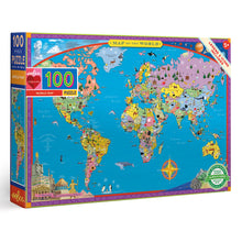 Load image into Gallery viewer, Eeboo World Map 100 Piece Puzzle