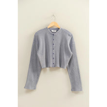 Load image into Gallery viewer, Hyfve Waffle Long Sleeve Buttoned Crop Top CT