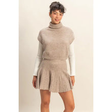 Load image into Gallery viewer, HYFVE TURTLENECK TOP AND PLEATED SKIRT SET DARK TAUPE
