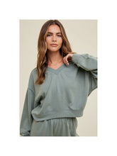 Load image into Gallery viewer, WISHLIST WASHED FRENCH TERRY CROP SWEATSHIRT PISTACHIO
