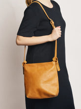 Load image into Gallery viewer, ABLE Cait Knotted Crossbody Cognac
