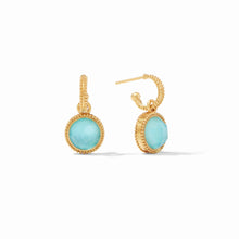 Load image into Gallery viewer, JULIE VOS FLEUR-DE-LIS HOOP AND CHARM EARRINGS
