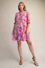 Load image into Gallery viewer, EASEL PUFF SLEEVE FLORAL DRESS
