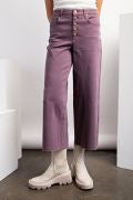 Load image into Gallery viewer, EASEL BUTTON FRONT STRETCH TWILL BELL BOTTOM PANTS
