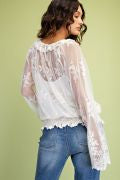 Load image into Gallery viewer, EASEL ALL OVER LACE L/S BLOUSE WITH LINING

