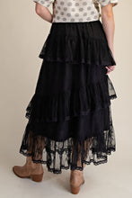 Load image into Gallery viewer, EASEL MESH LACE TIERED MAXI SKIRT
