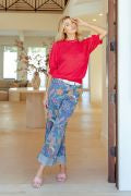 Load image into Gallery viewer, EASEL SIGNATURE PRINT WASHED STRETCH DENIM PANTS
