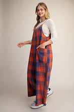 Load image into Gallery viewer, EASEL PLAID WASHED OVERALLS
