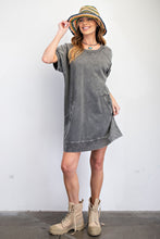 Load image into Gallery viewer, EASEL MINERAL WASHED TERRY KNIT DRESS
