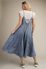 Load image into Gallery viewer, EASEL WIDE LEG WASHED DENIM JUMPSUIT
