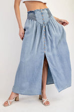 Load image into Gallery viewer, EESOME DENIM FRONT SLIT MAXI SKIRT
