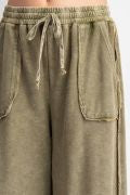 EASEL MINERAL WASHED WIDE LEG PANTS