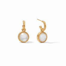 Load image into Gallery viewer, JULIE VOS FLEUR-DE-LIS HOOP AND CHARM EARRINGS
