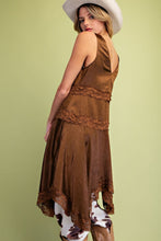 Load image into Gallery viewer, EASEL SATIN LACE TRIM CAMI WOVEN DRESS
