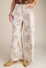 Load image into Gallery viewer, EASEL FLORAL PRINTED WASHED STRETCH TWILL PANTS
