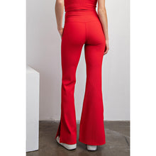 Load image into Gallery viewer, RAE MODE NYLON RIB V-WAISTED FLARED LEGGINGS
