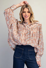 Load image into Gallery viewer, EESOME PAISLEY PRINTED BUTTON DOWN BLOUSE
