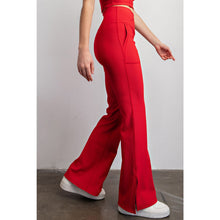 Load image into Gallery viewer, RAE MODE NYLON RIB V-WAISTED FLARED LEGGINGS
