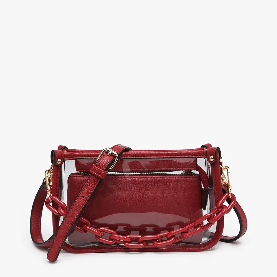 Jen & Co Jessica Clear Crossbody w/ Chain