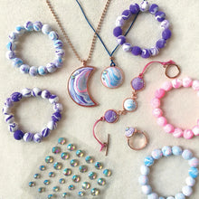 Load image into Gallery viewer, BRIGHT STRIPES MARBLED MOON JEWELRY
