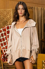 Load image into Gallery viewer, BUCKETLIST MINERAL WASHED FRENCH TERRY ZIP UP OVERSIZED JACKET
