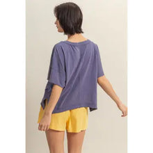 Load image into Gallery viewer, HYFVE V NECK RAW EDGE OVERSIZED TEE
