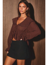 Load image into Gallery viewer, LE LIS CHIFFON TOP WITH LACE DETAILING

