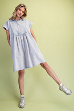 Load image into Gallery viewer, EASEL WASHED DENIM SHIRT DRESS IN POPPY RED
