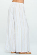 Load image into Gallery viewer, MATCH POINT STRIPE PALAZZO PANTS WHITE
