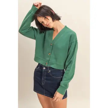 HYFVE WASHED FRENCH TERRY CARDIGAN