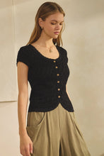 Load image into Gallery viewer, ODDI SHIMMERING OPEN KNIT SHORT SLEEVE CARDIGAN

