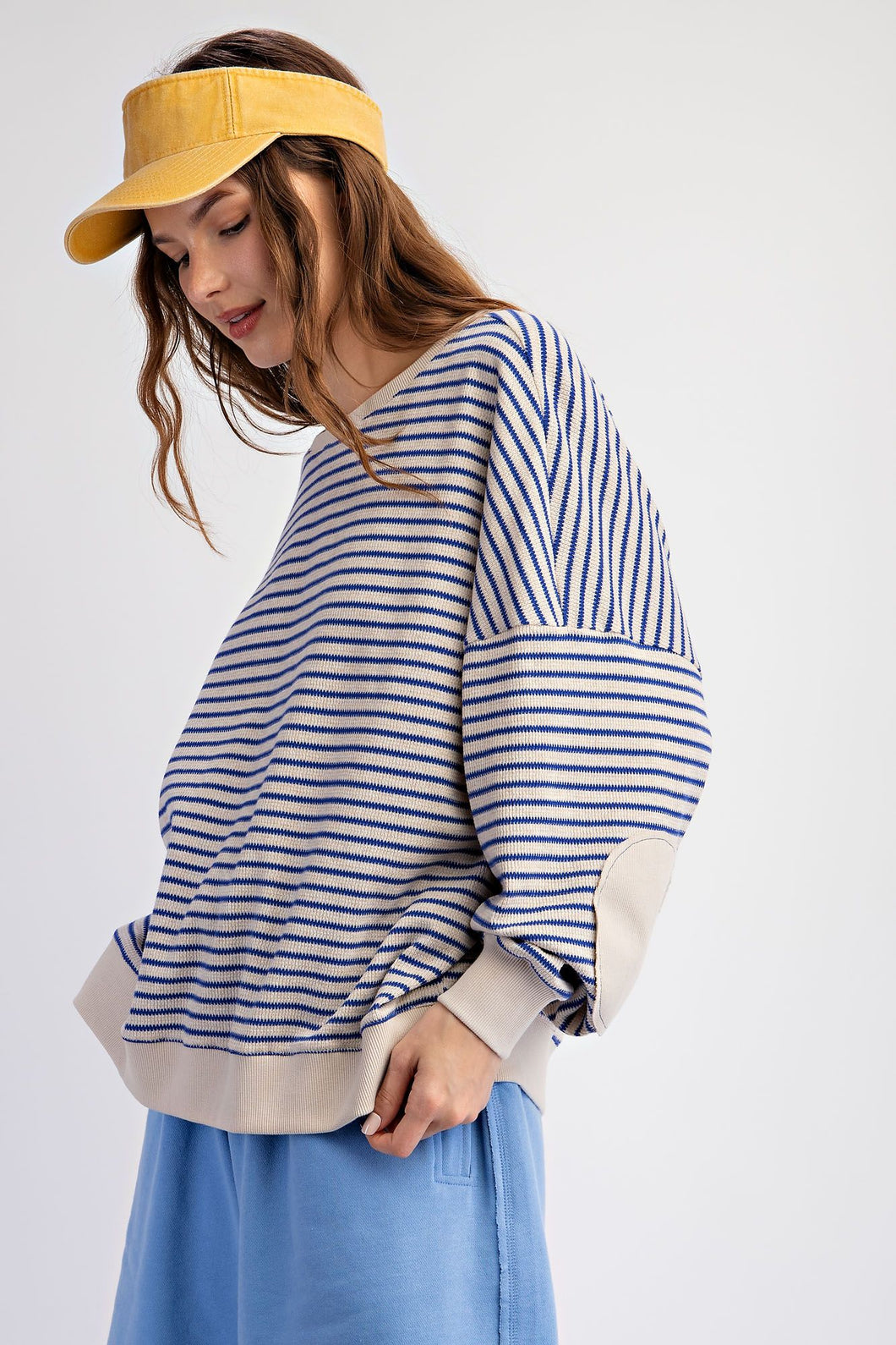 EASEL STRIPE THERMAL KNIT TOP