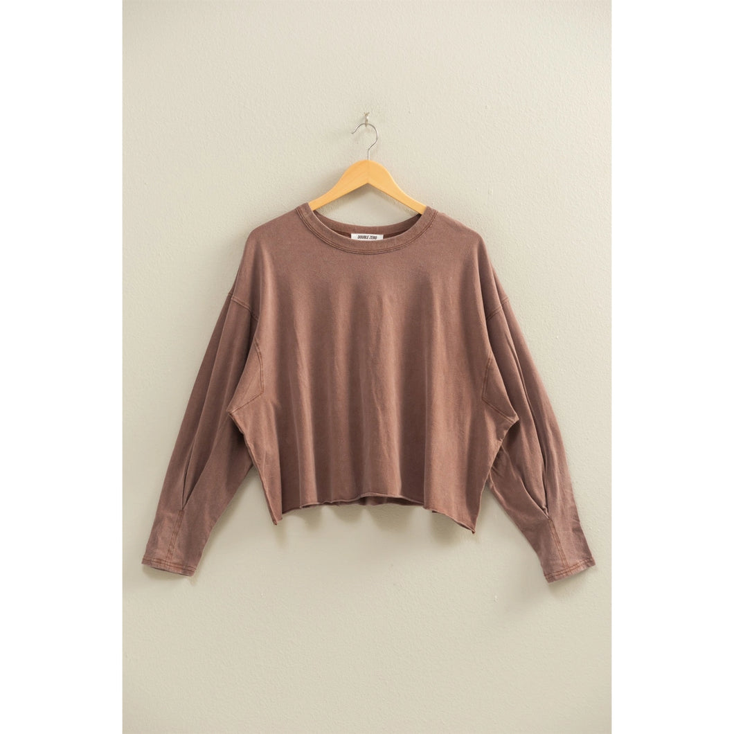 Hyfve Washed Oversized Long Sleeve Top