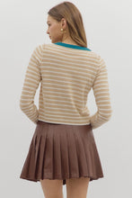 Load image into Gallery viewer, Entro Striped Pattern Long Sleeve Fitted Cardigan
