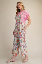Load image into Gallery viewer, EASEL FLORAL PRINTED VINTAGE WASHED OVERALLS
