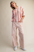 Load image into Gallery viewer, EASEL CROSS STITCH PATTERN PRINTED WASHED TWILL PANTS
