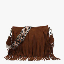 Load image into Gallery viewer, JEN &amp; CO SADIE SUEDE FRINGE CROSSBODY DARK BROWN
