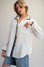 Load image into Gallery viewer, EE:SOME SCALLOP TRIM COTTON GAUZE BLOUSE
