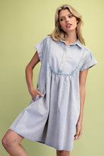 Load image into Gallery viewer, EASEL WASHED DENIM SHIRT DRESS IN POPPY RED
