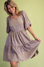 Load image into Gallery viewer, EASEL EMBROIDERY DETAILING WOVEN DRESS

