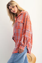 Load image into Gallery viewer, EASEL WASHED PLAID SHIRT TUNIC
