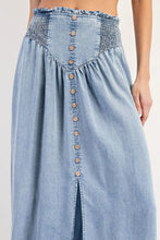 Load image into Gallery viewer, EESOME DENIM FRONT SLIT MAXI SKIRT
