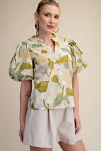 Load image into Gallery viewer, GLAM APPAREL PUFF SLEEVE BLOUSE
