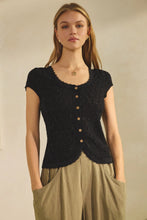 Load image into Gallery viewer, ODDI SHIMMERING OPEN KNIT SHORT SLEEVE CARDIGAN
