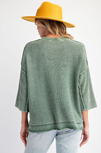 Load image into Gallery viewer, EASEL MINERAL WASHED KNIT SWEATER TOP
