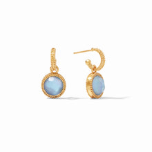 Load image into Gallery viewer, JULIE VOS FLEUR-DE-LIS HOOP AND CHARM EARRINGS
