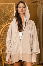 Load image into Gallery viewer, BUCKETLIST MINERAL WASHED FRENCH TERRY ZIP UP OVERSIZED JACKET

